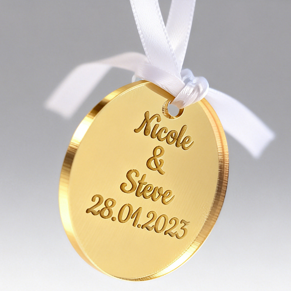 Baby Name Wall Art - 10pcs Personalised Acrylic Tags Laser Engraved
