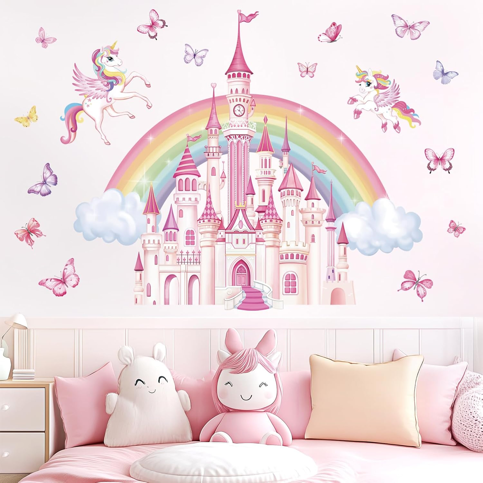 Baby Unicorn Nursery - Unicorn Castle Wall Sticker for Kids