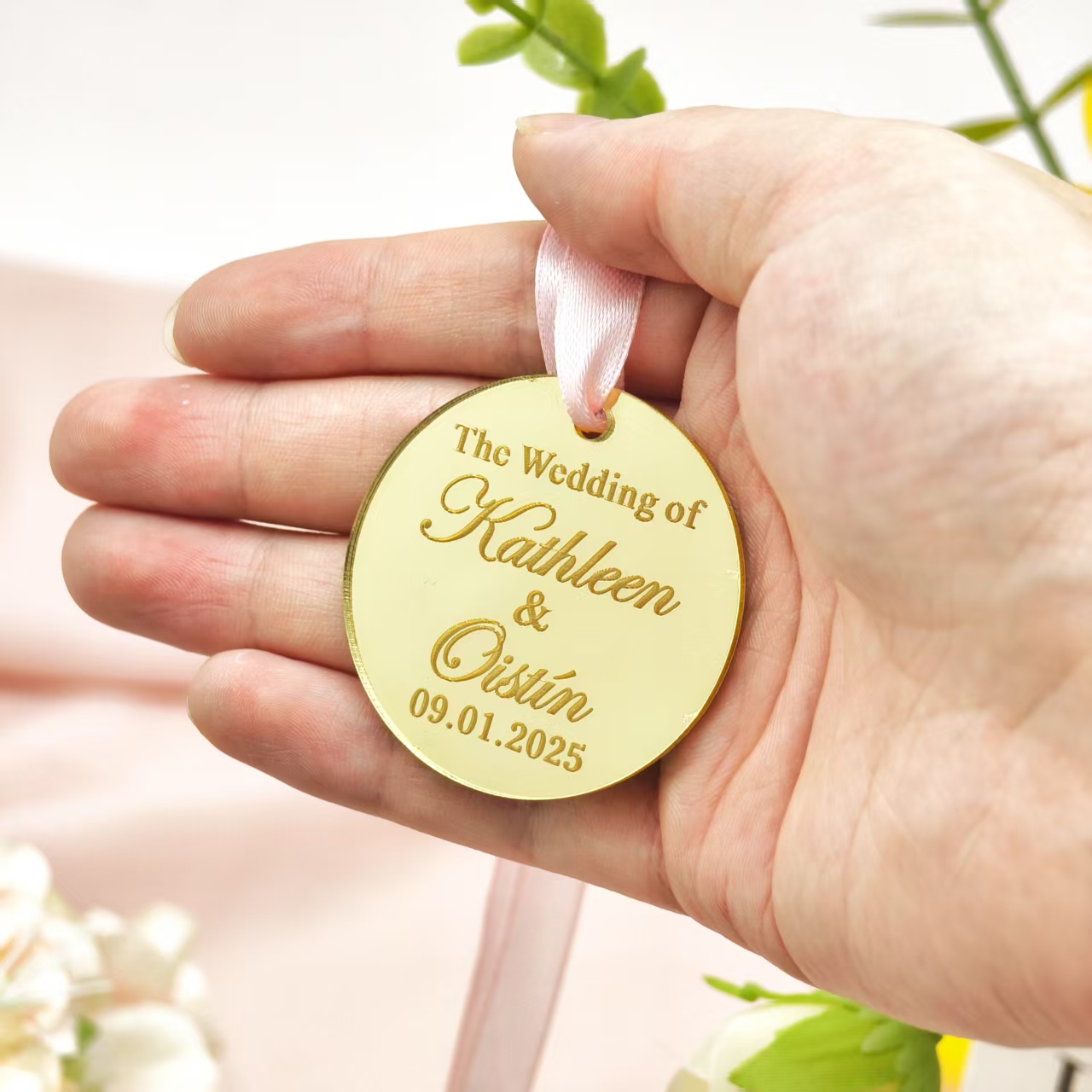 Baby Name Wall Art - 20/50/100pcs Personalized Engraved Tag Wedding Name