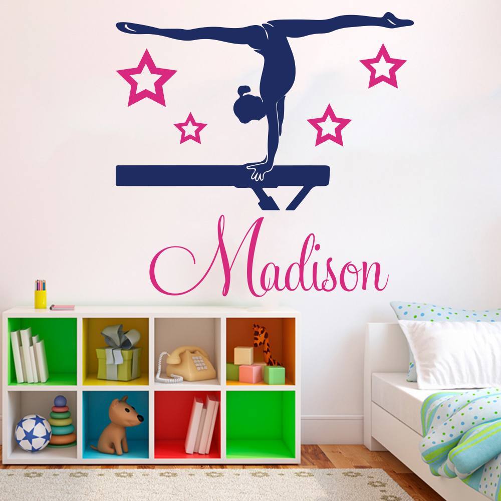 Baby Nursery Girl Room - Custom Name Girl Gymnastics Dance Star