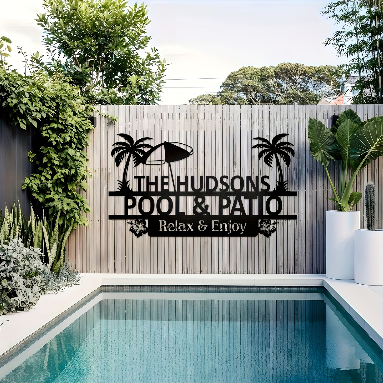 Baby Name Wall Art - Personalized Pool And Patio Sign Plaque,