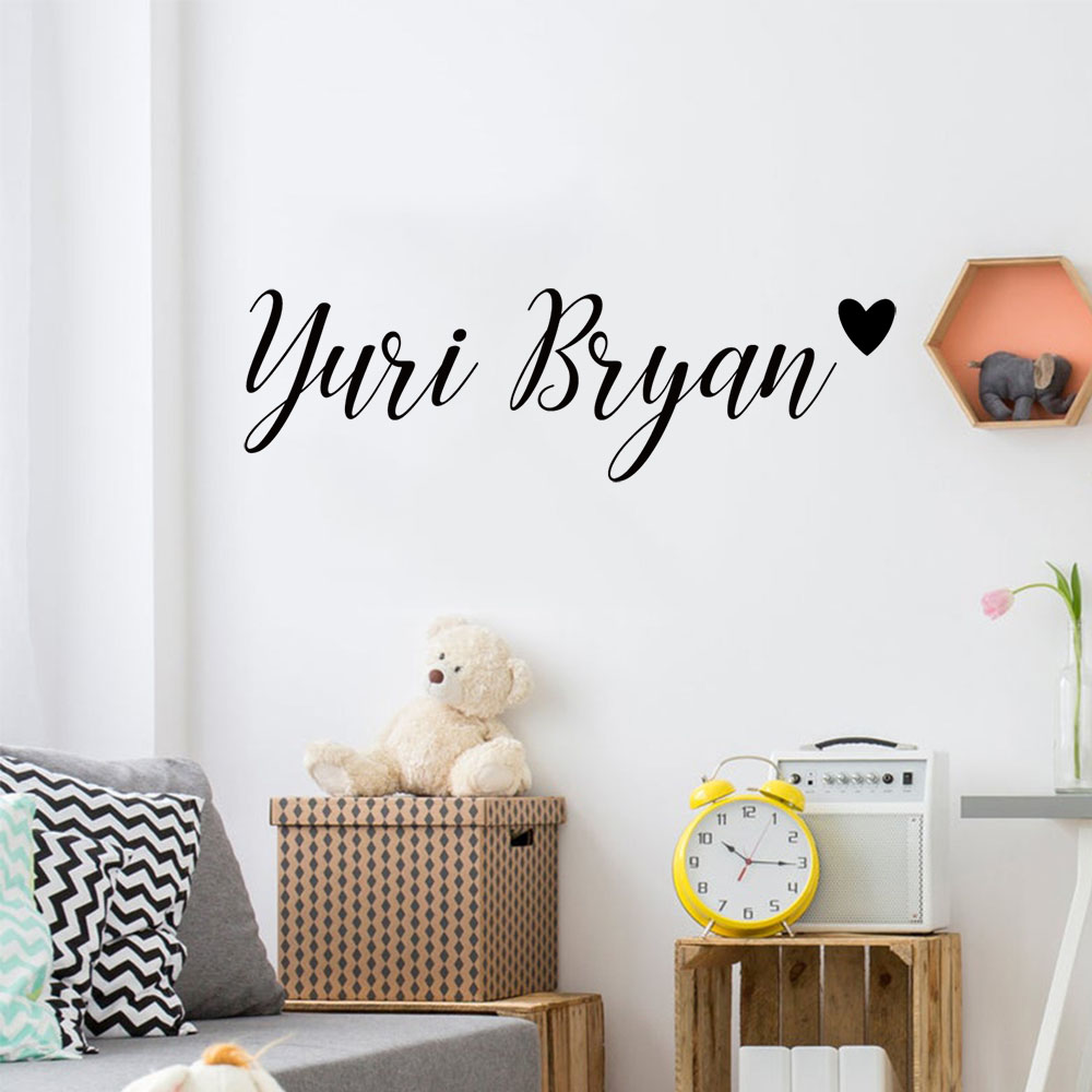 Baby Name Wall Art - 1pc Creative Customized Name Love Style