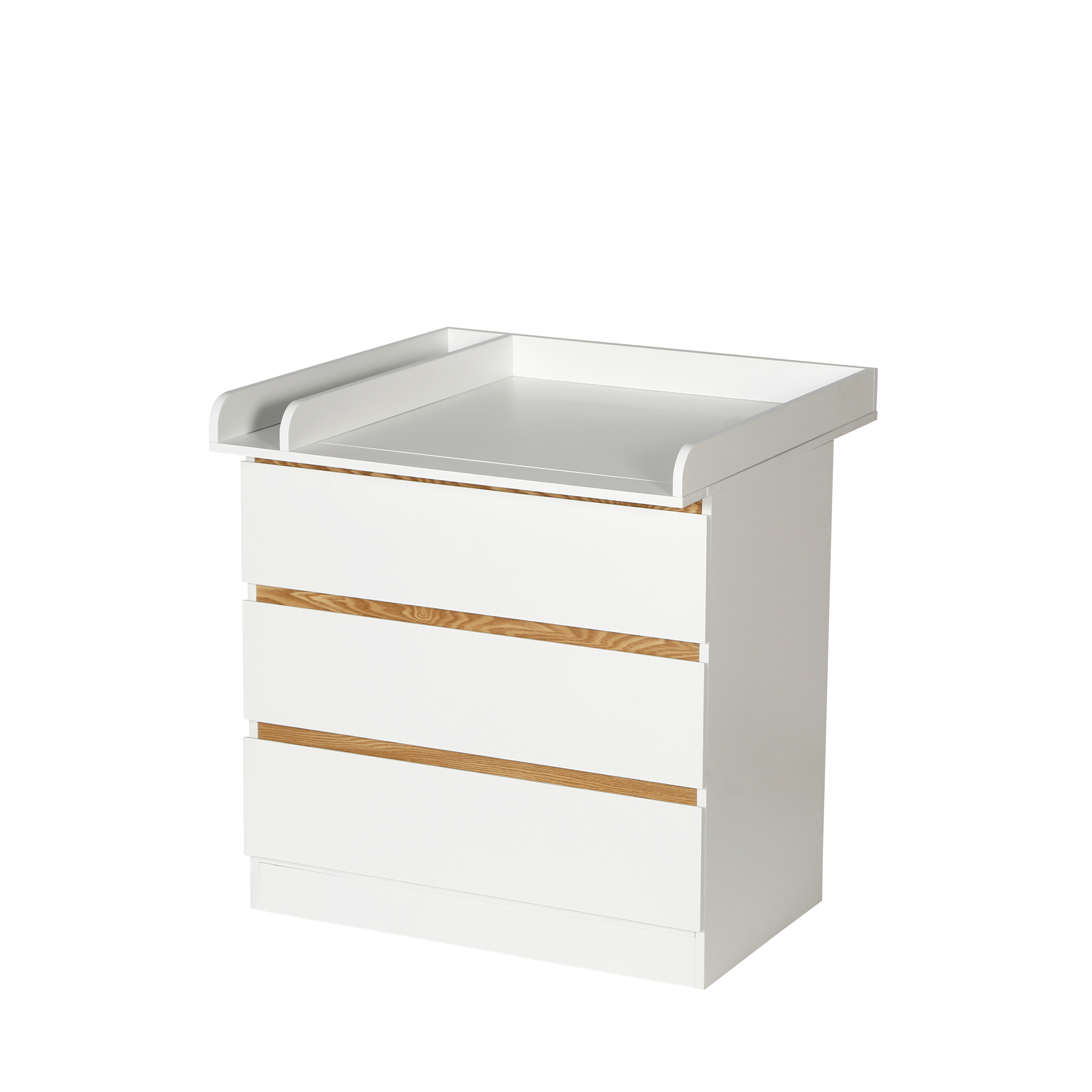 Baby Nursery Dresser Changing Table - 3 chest of drawers (white) with