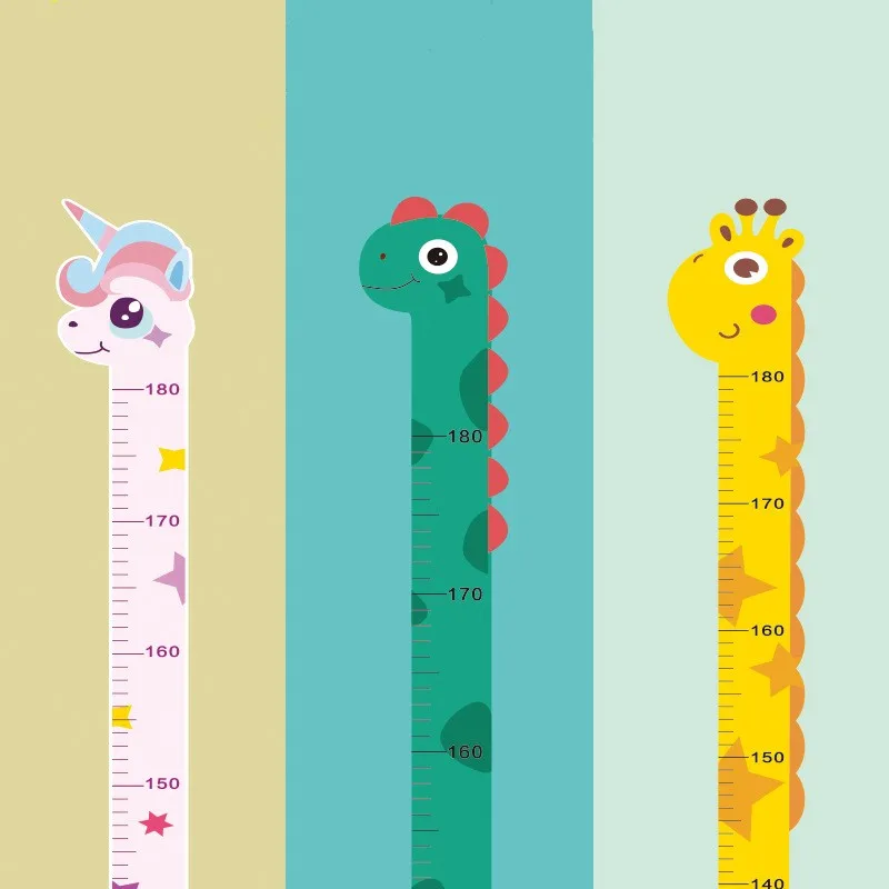 Baby Nursery Labels - Cartoon Animals Baby Height Measure Ruler