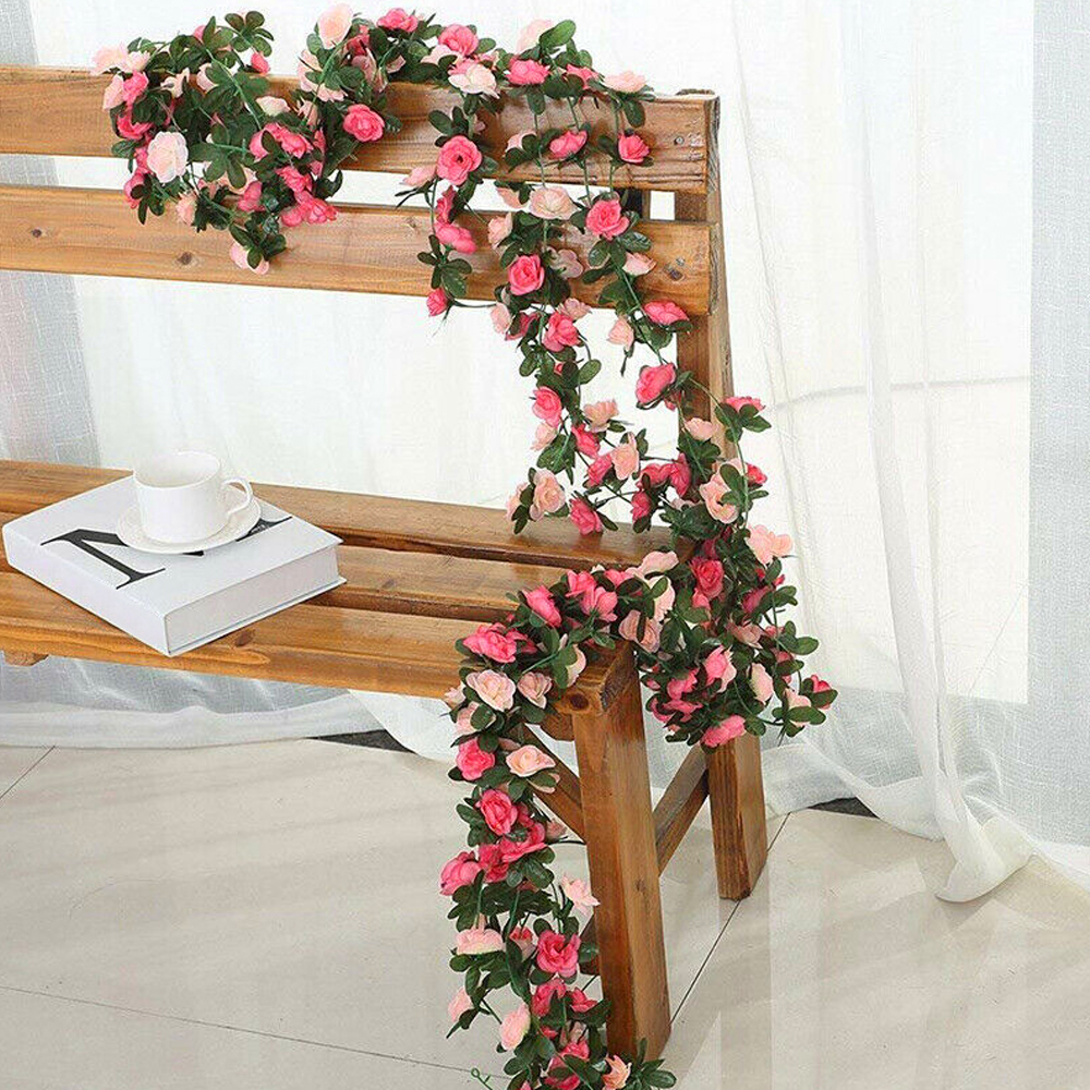 Baby Nursery Decor Girl - 8.2ft Artificial Rose Garland Pink Fake