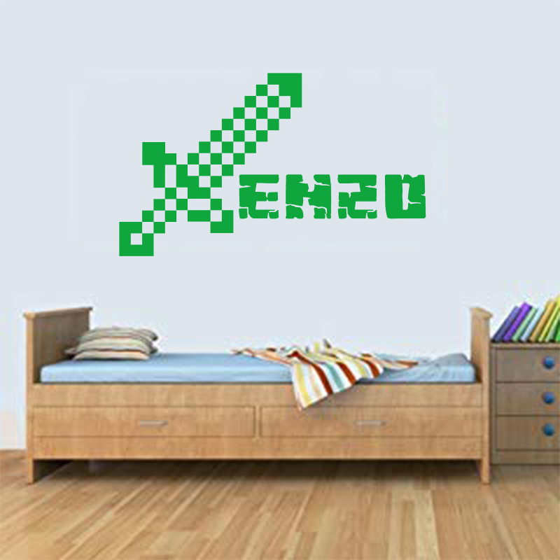 Baby Nursery Themes Boy - Personalized Sword & Shield Wall Decal,