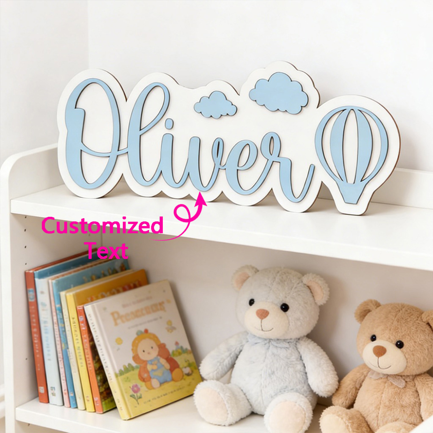 Baby Nursery Gifts - Personalized Hot Air Balloon & Cloud