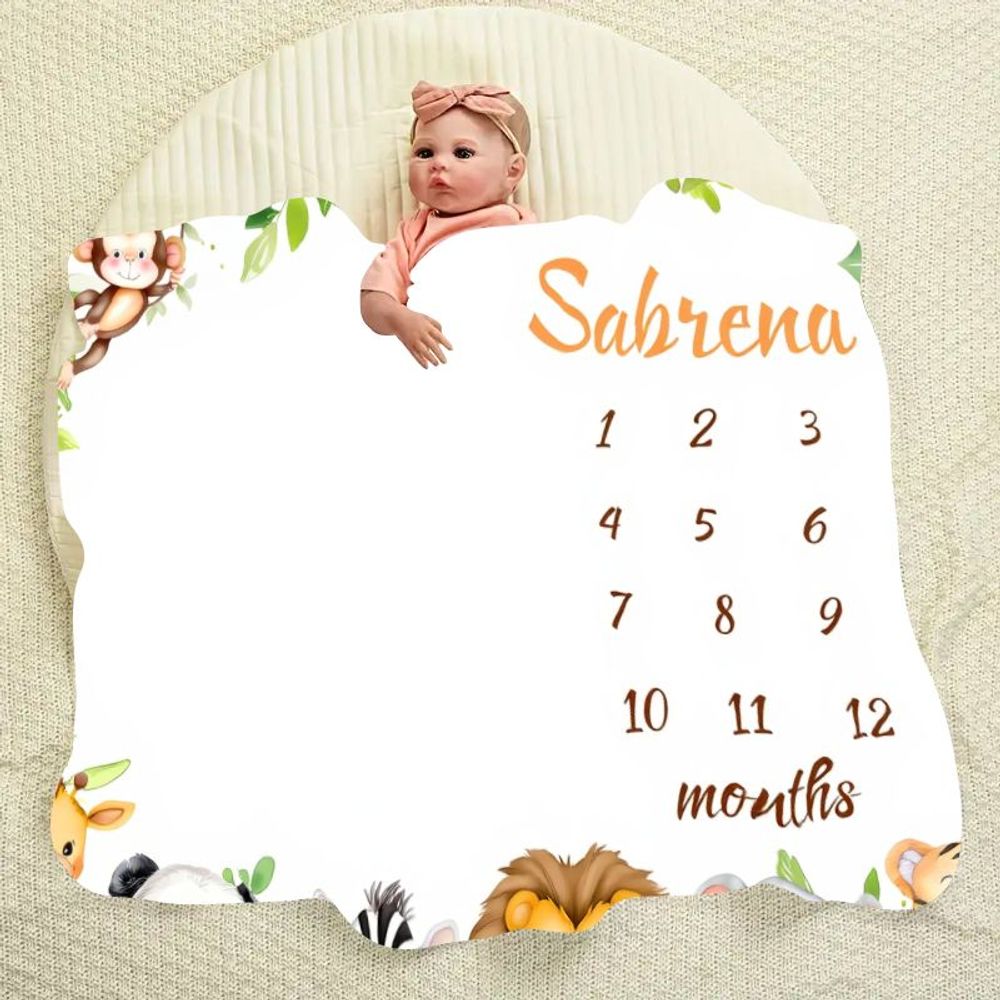 Baby Nursery Animal Theme - Baby Sabrena Jungle Animal Milestone Tracker