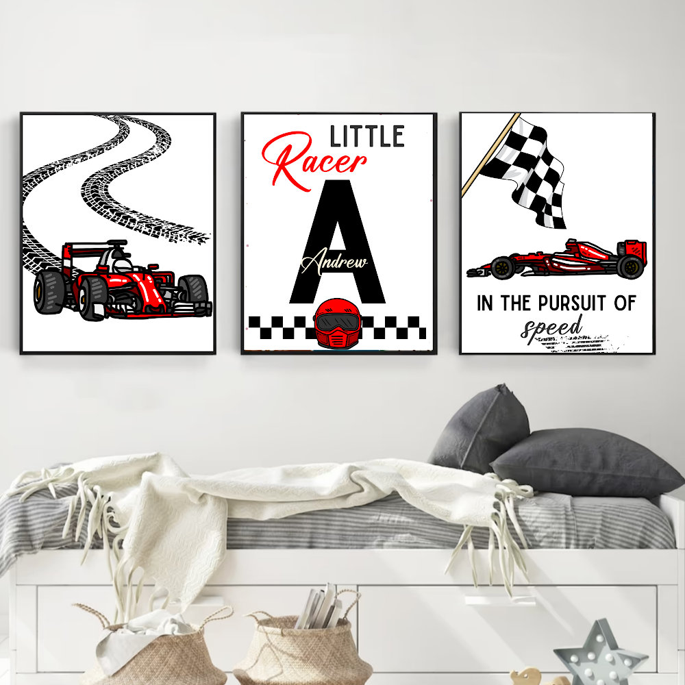 Custom Name Racing Car Nursery – Baby Name Wall Art recenzja i cena