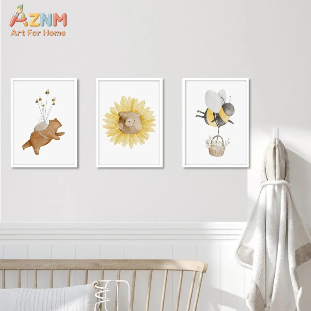 AZNM Watercolor Bear Fox Anima – Baby Nursery Frames recenzja i cena