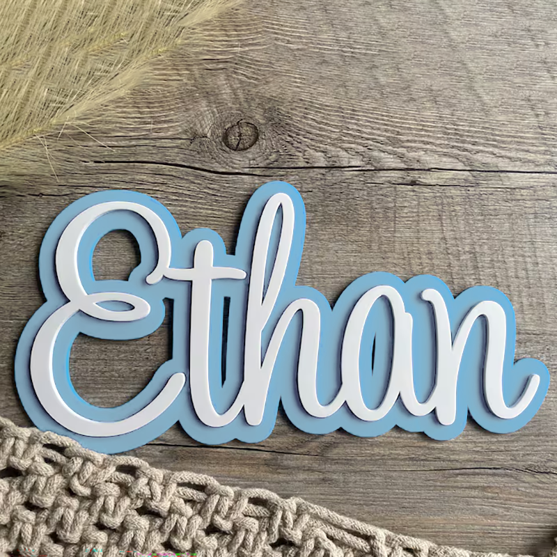 1pc Layered Name Sign, Cream C – Baby Name Wall Art recenzja i cena