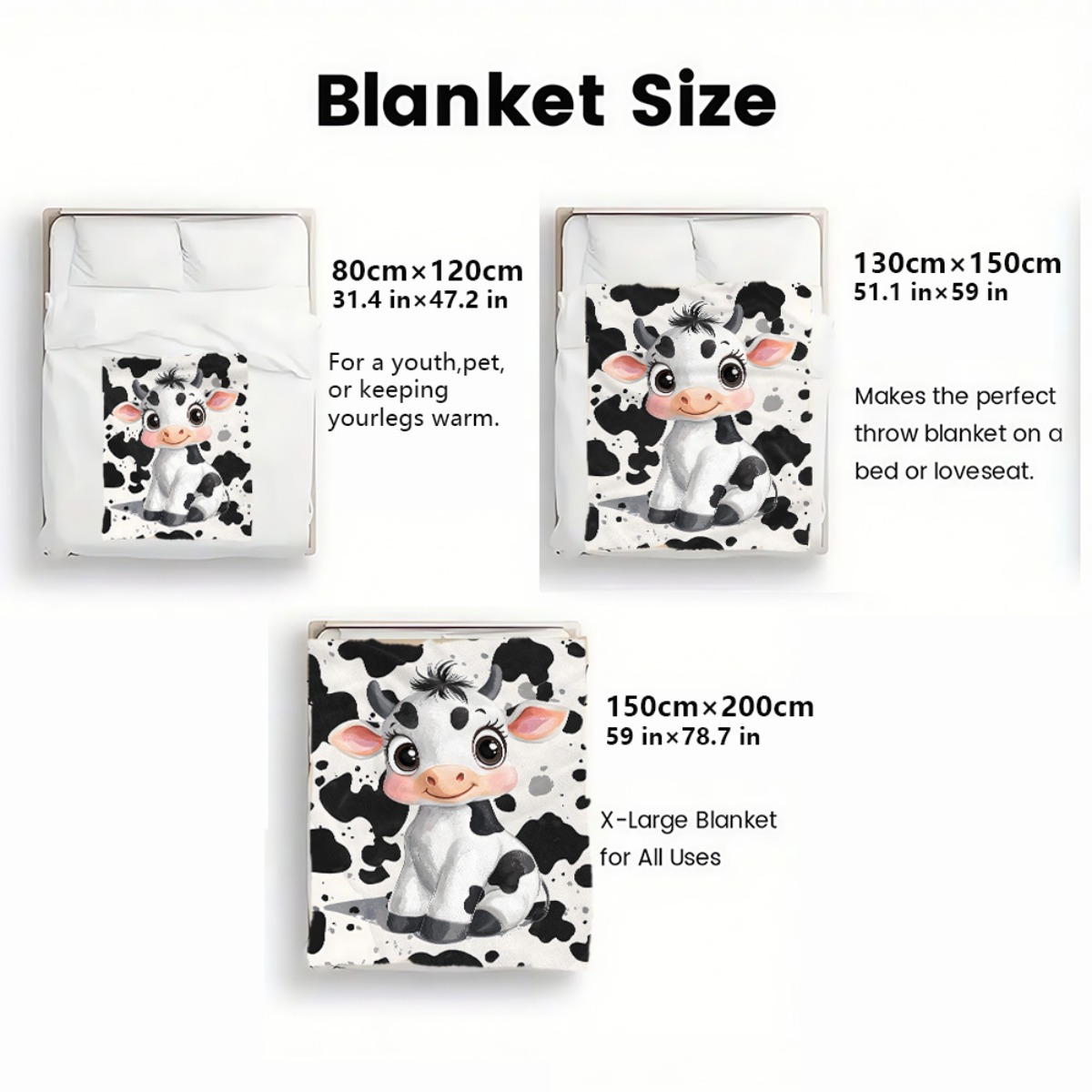 Cute Cartoon Cow Black White S – Baby Nursery Animal Theme recenzja i cena