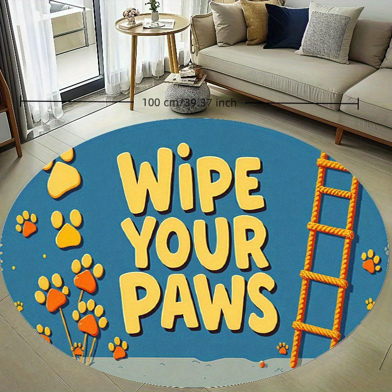 Round Paw Print Nursery Rug Cu – Baby Nursery Animal Theme recenzja i cena