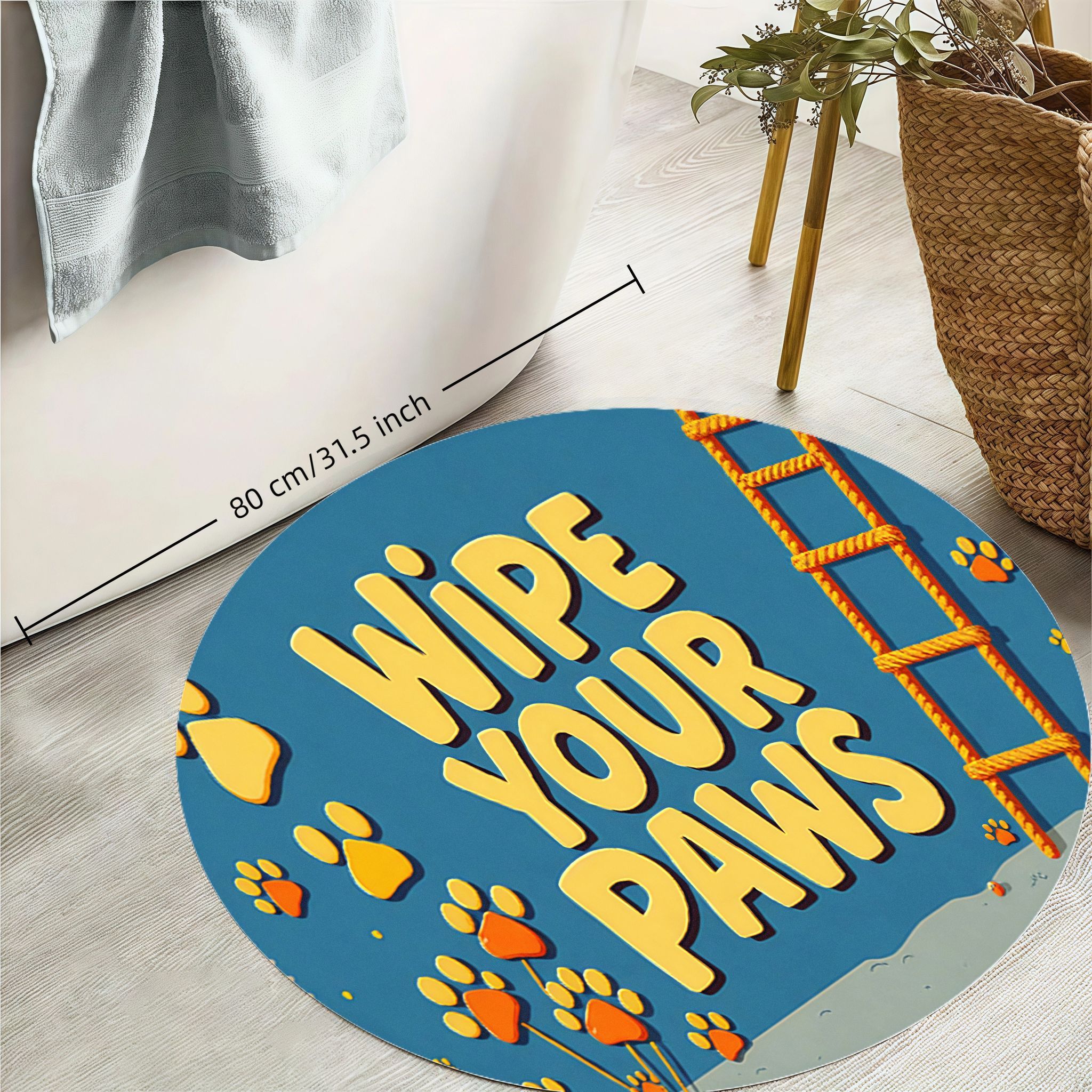 Round Paw Print Nursery Rug Cu – Baby Nursery Animal Theme recenzja i cena