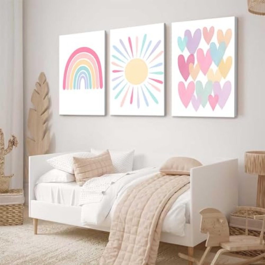 3Pcs Framed Pink Nursery Canva – Baby Nursery Frames recenzja i cena