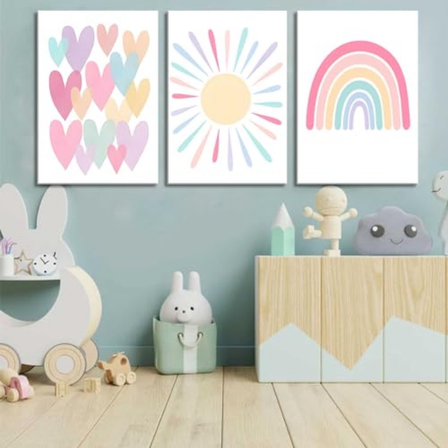 3Pcs Framed Pink Nursery Canva – Baby Nursery Frames recenzja i cena
