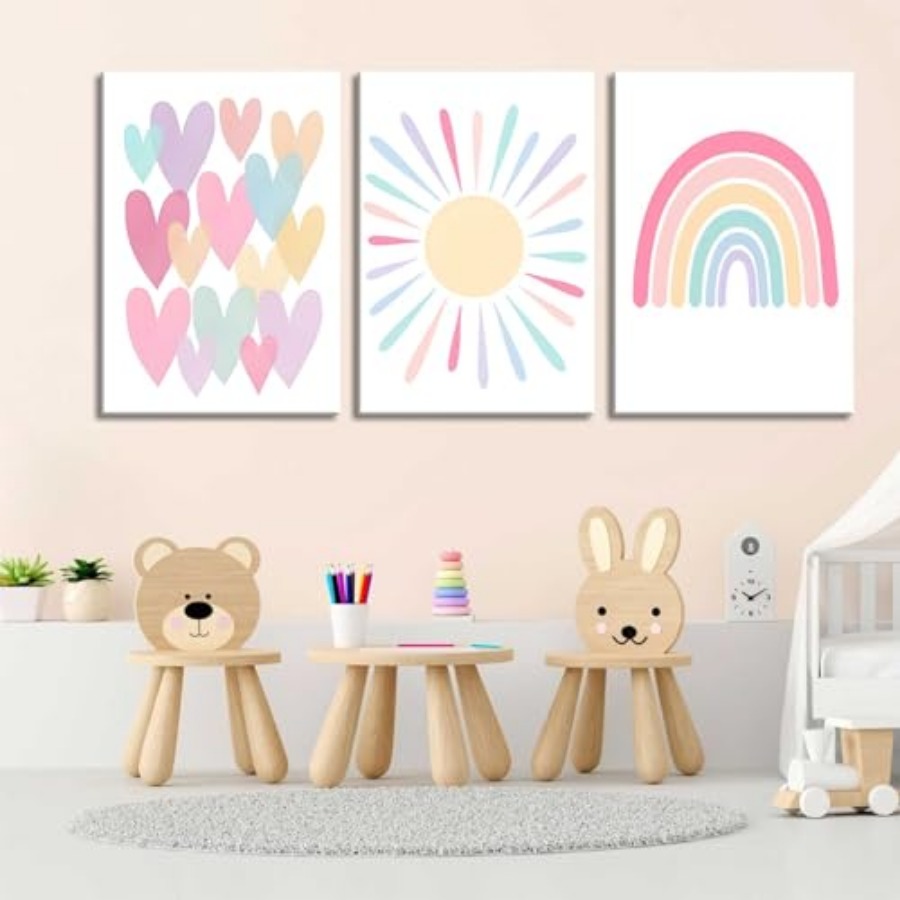 3Pcs Framed Pink Nursery Canva – Baby Nursery Frames recenzja i cena