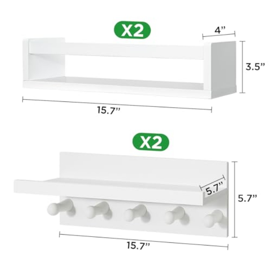 Set of Four Floating Book Shel – Baby Nursery Shelf recenzja i cena