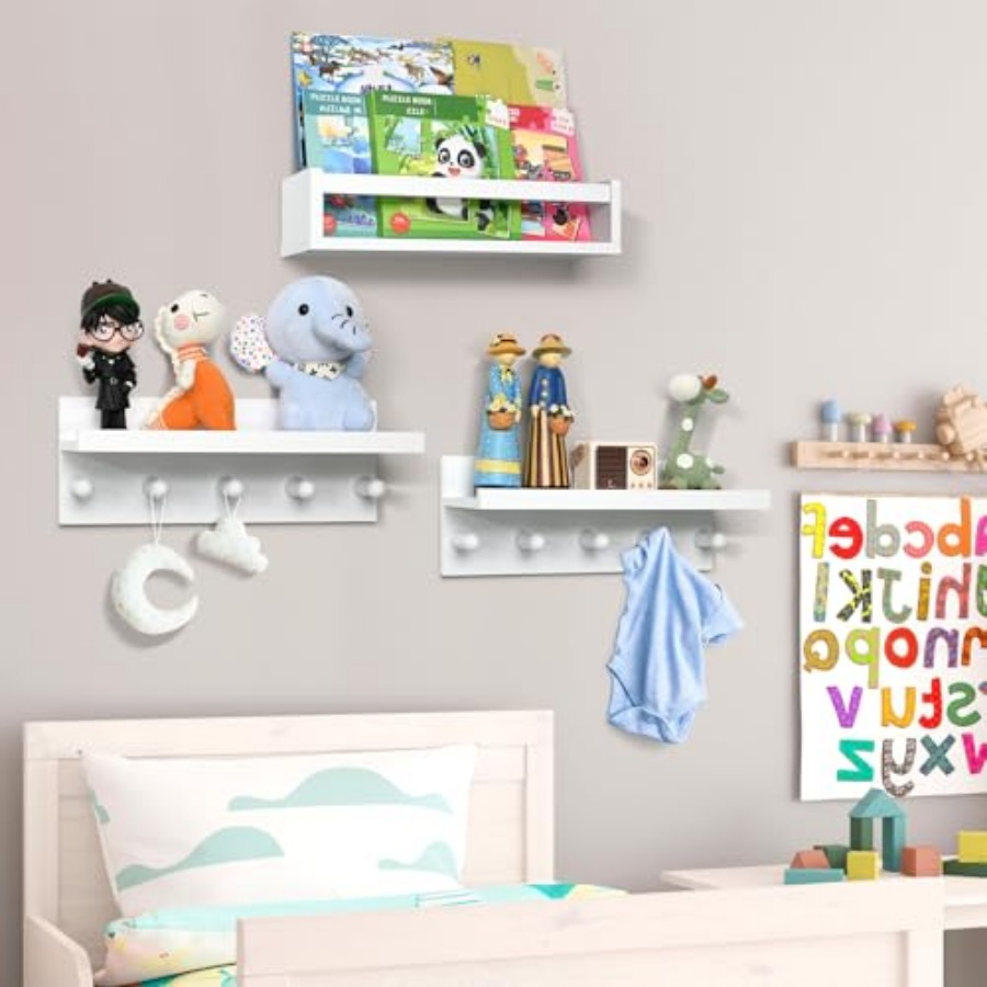 Set of Four Floating Book Shel – Baby Nursery Shelf recenzja i cena