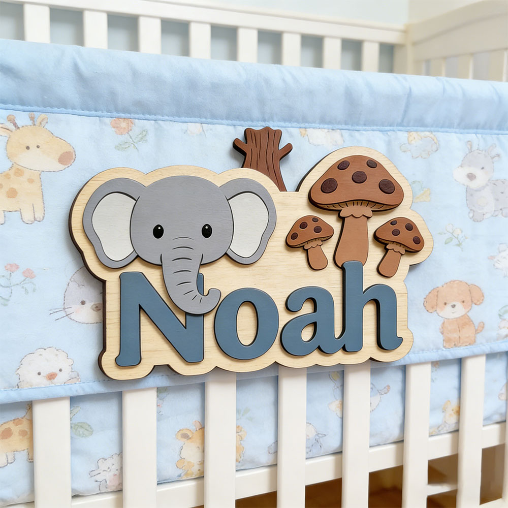Customizable Cartoon Elephant  – Baby Nursery Themes Boy recenzja i cena
