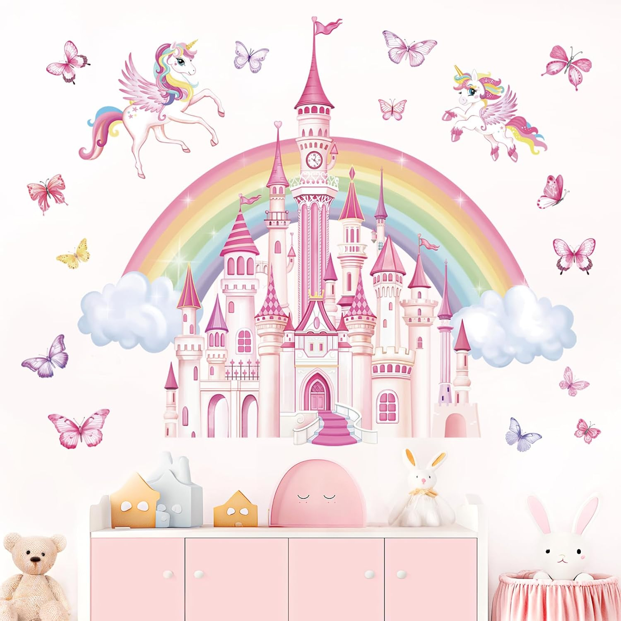 Unicorn Castle Wall Sticker fo – Baby Unicorn Nursery recenzja i cena