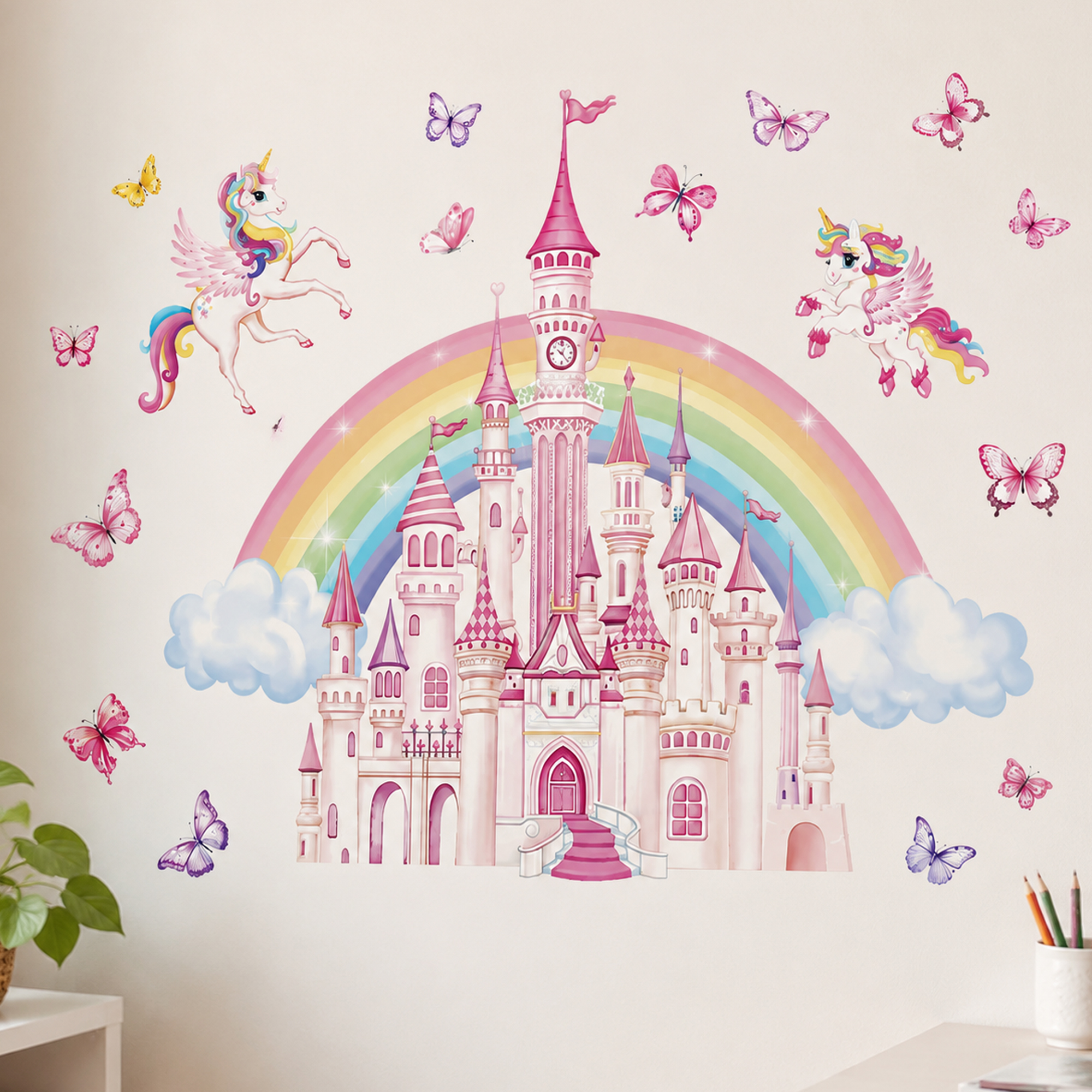 Unicorn Castle Wall Sticker fo – Baby Unicorn Nursery recenzja i cena