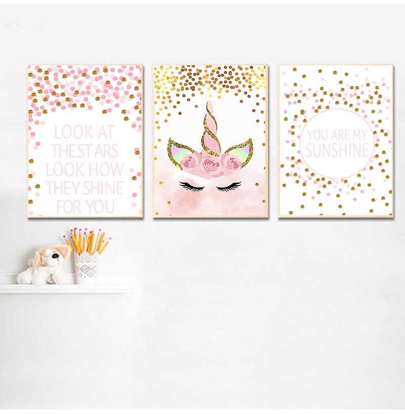 Decorative Picture Baby Girl B – Baby Unicorn Nursery recenzja i cena