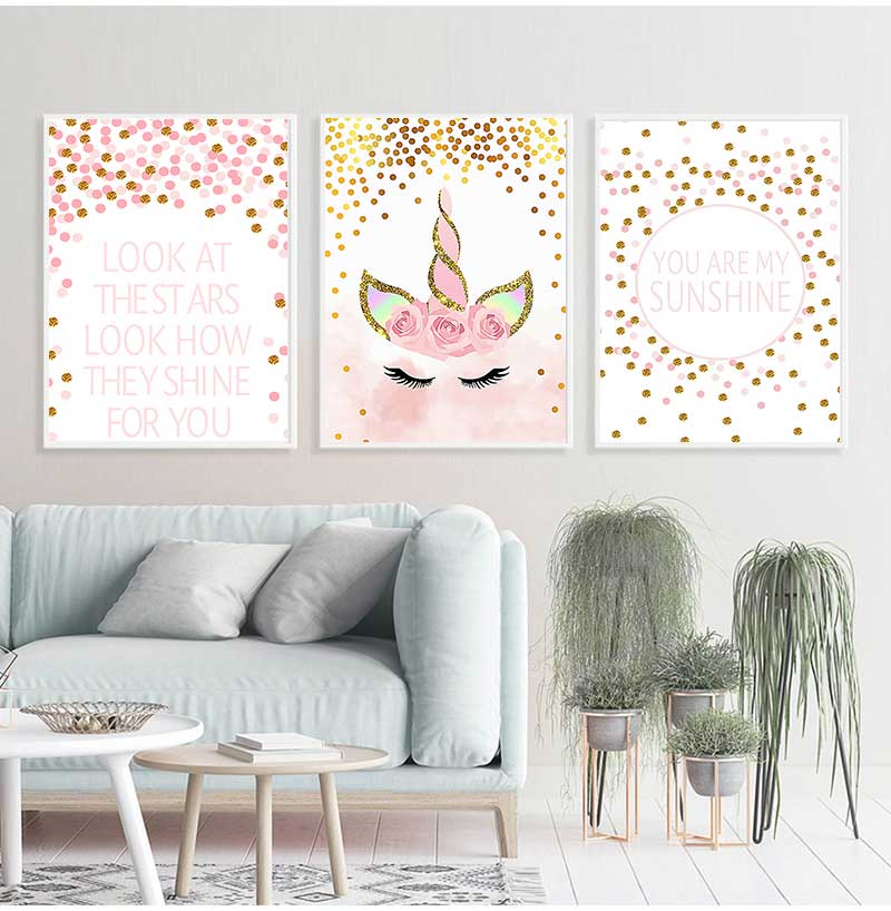 Decorative Picture Baby Girl B – Baby Unicorn Nursery recenzja i cena