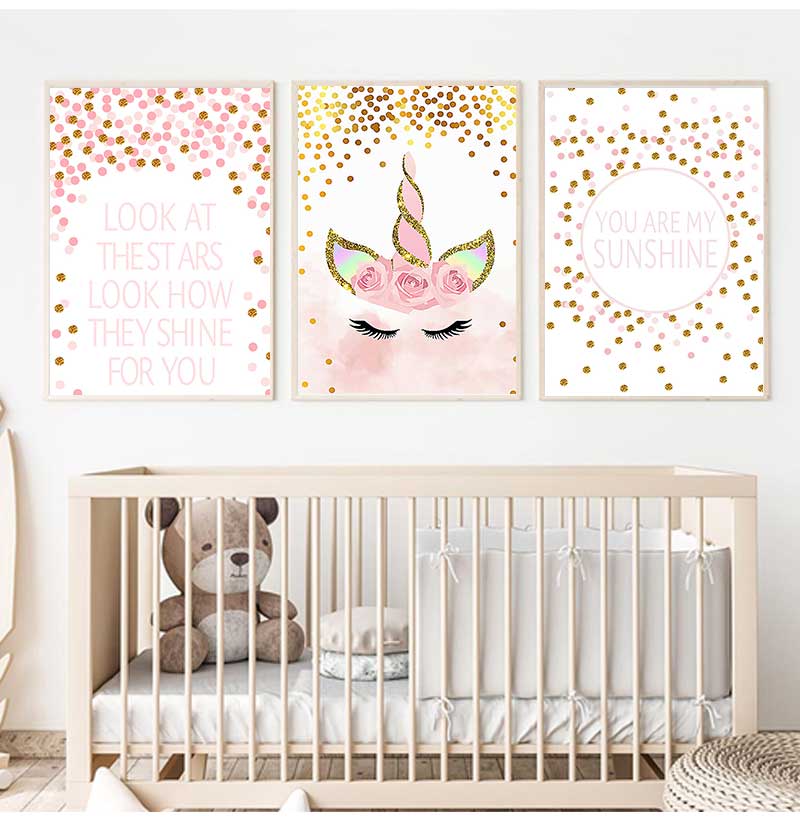 Decorative Picture Baby Girl B – Baby Unicorn Nursery recenzja i cena