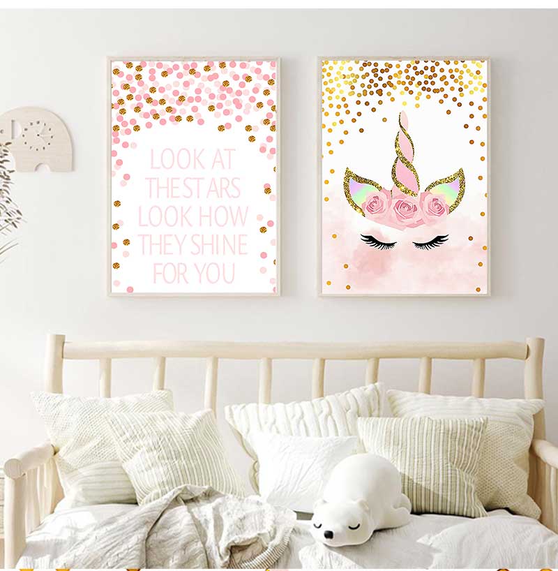 Decorative Picture Baby Girl B – Baby Unicorn Nursery recenzja i cena