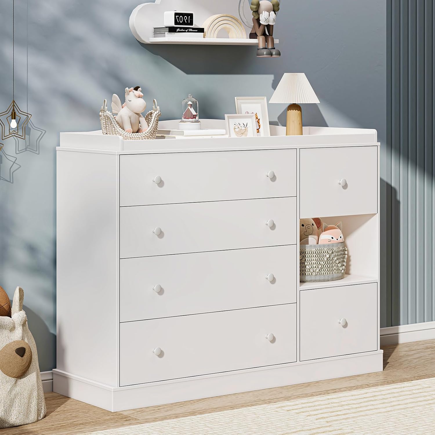 Kids Dresser Cabinet with Shel – Baby Nursery Dresser Changing Table recenzja i cena