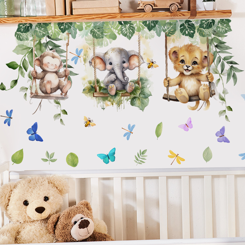 Cartoon Jungle Animals Theme W – Baby Nursery Themes Boy recenzja i cena