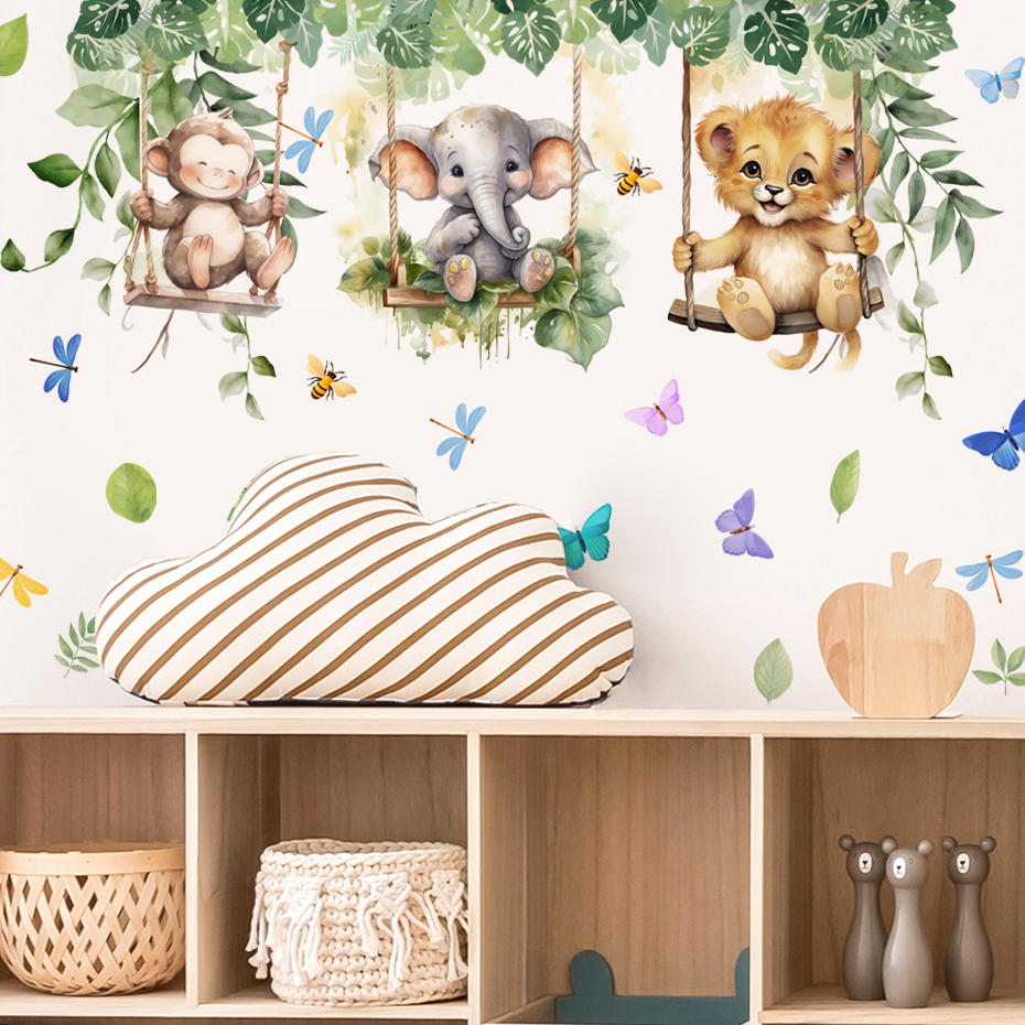 Cartoon Jungle Animals Theme W – Baby Nursery Themes Boy recenzja i cena