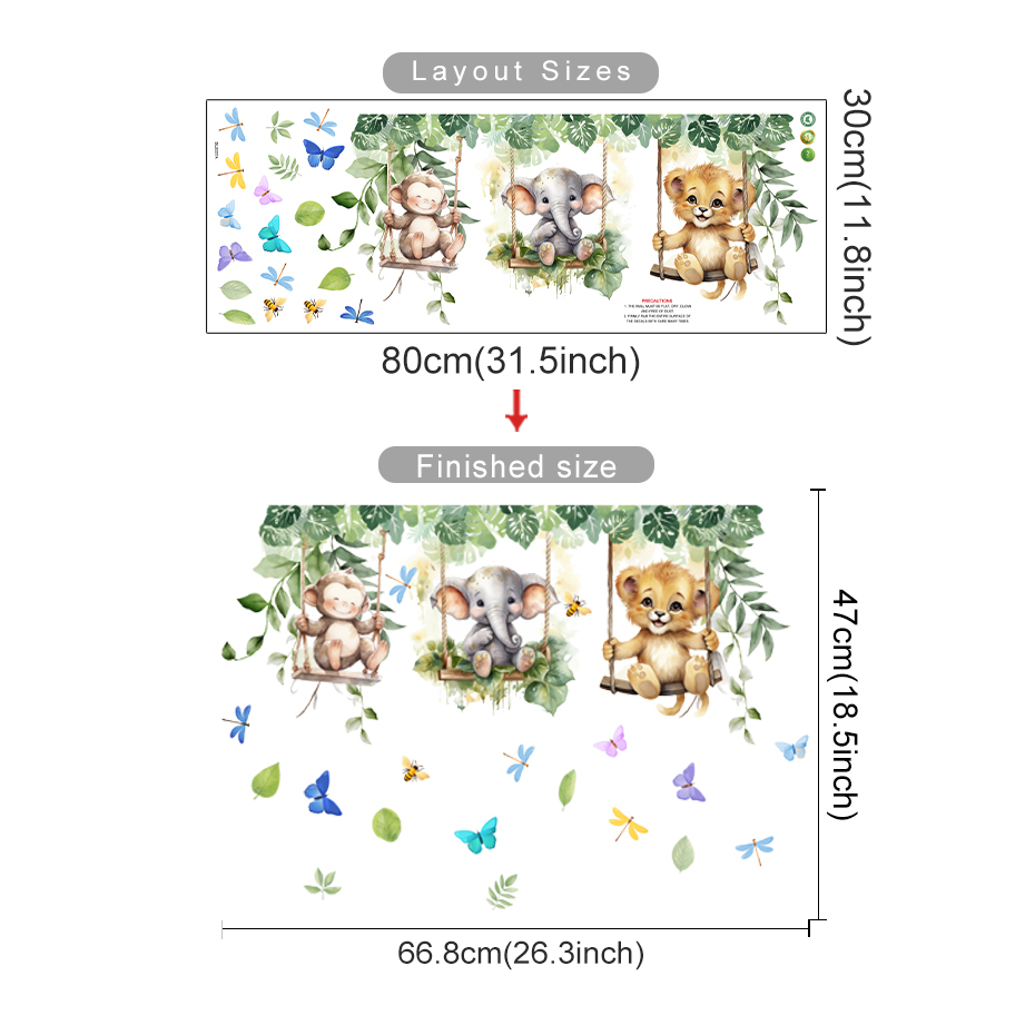 Cartoon Jungle Animals Theme W – Baby Nursery Themes Boy recenzja i cena