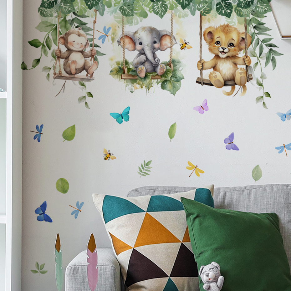 Cartoon Jungle Animals Theme W – Baby Nursery Themes Boy recenzja i cena