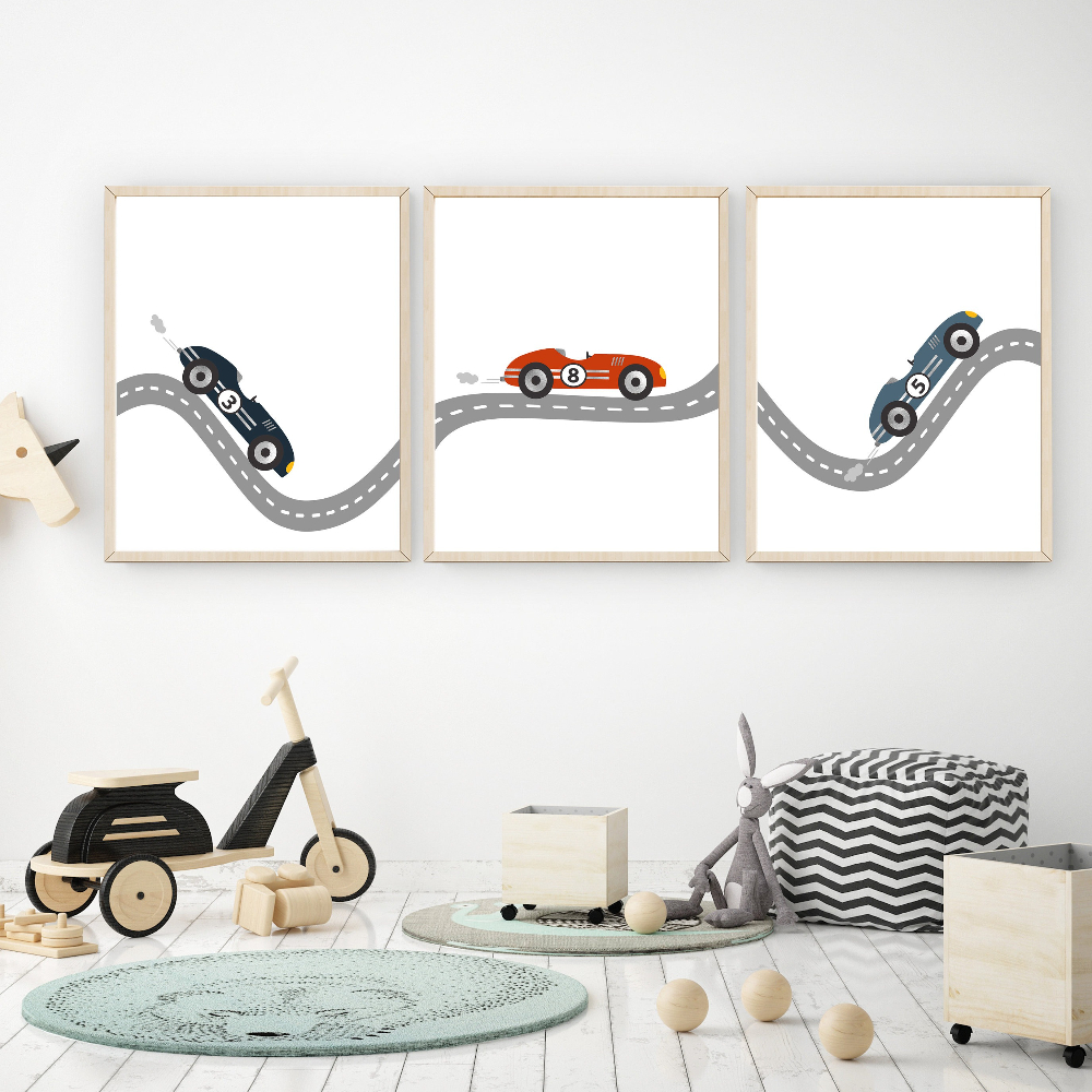 Race Car Wall Art Canvas Print – Baby Nursery Frames recenzja i cena