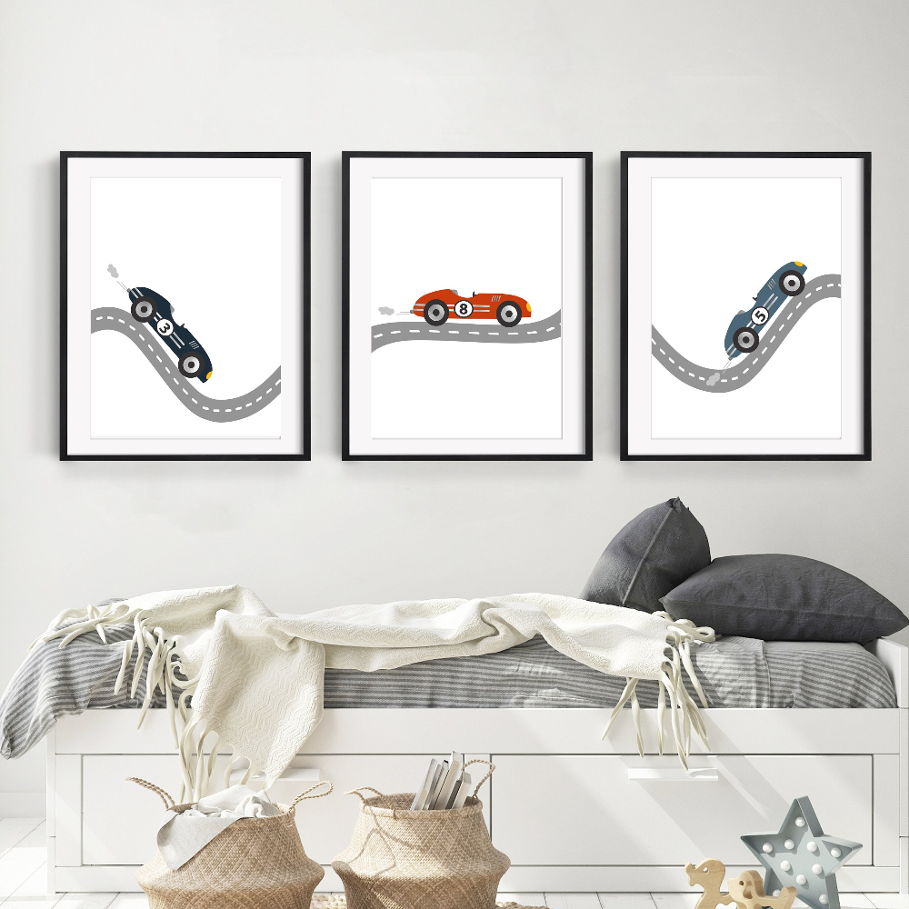 Race Car Wall Art Canvas Print – Baby Nursery Frames recenzja i cena