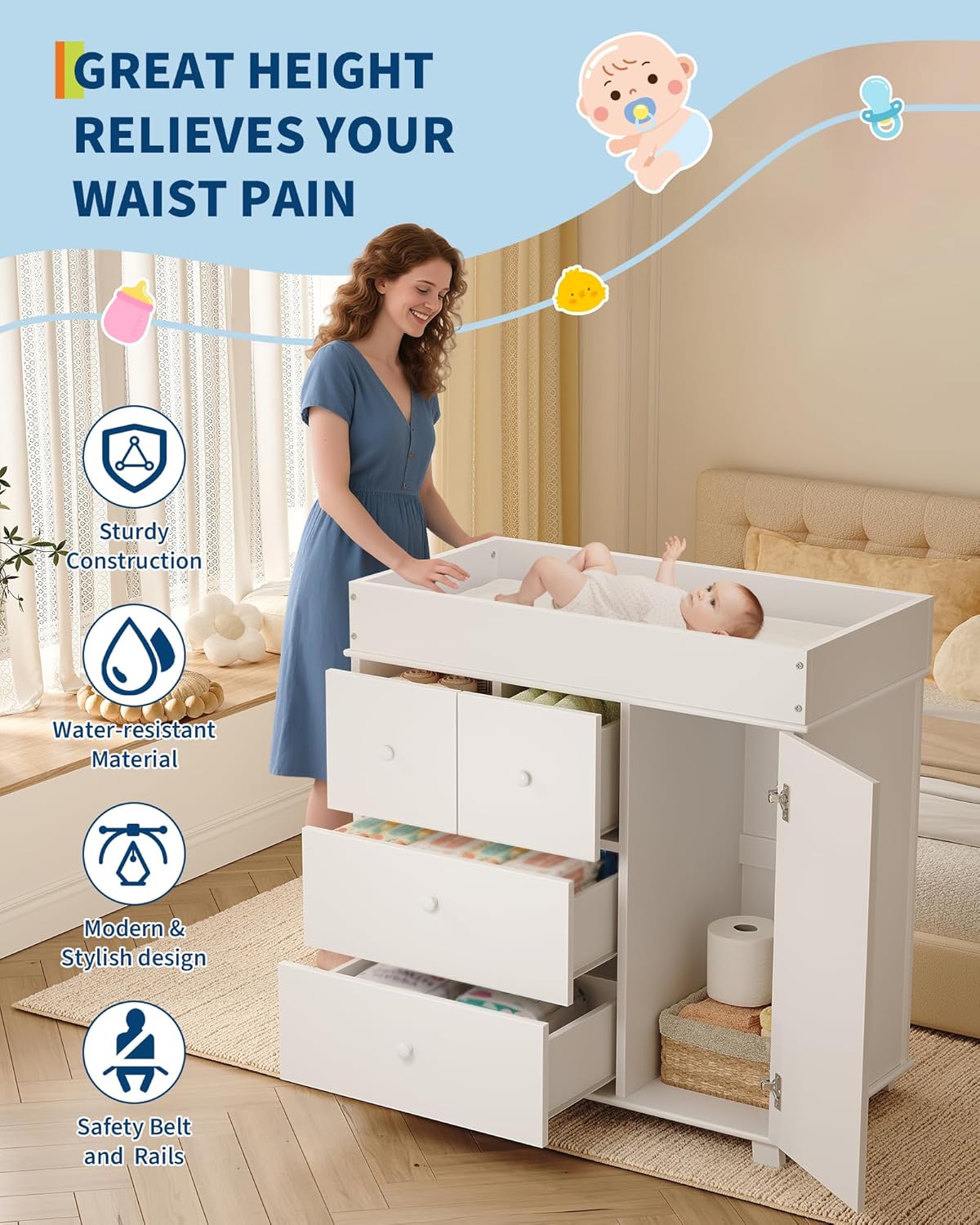 Changing Table Dresser Nursery – Baby Nursery Dresser Changing Table recenzja i cena