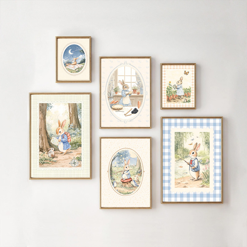 Vintage Boho Blue Plaid Rabbit – Baby Nursery Vintage recenzja i cena