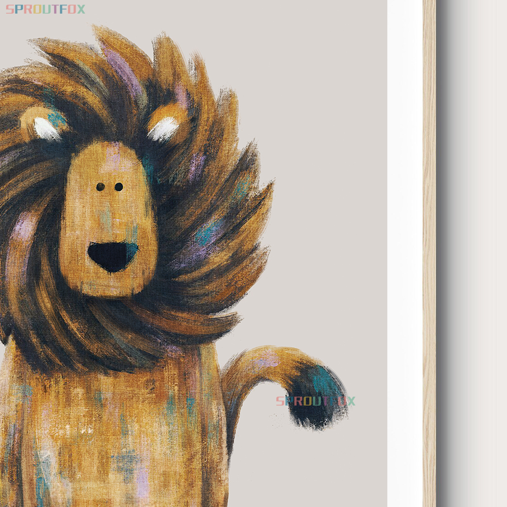 Giraffe, Lions, Elephant Canva – Baby Nursery Frames recenzja i cena