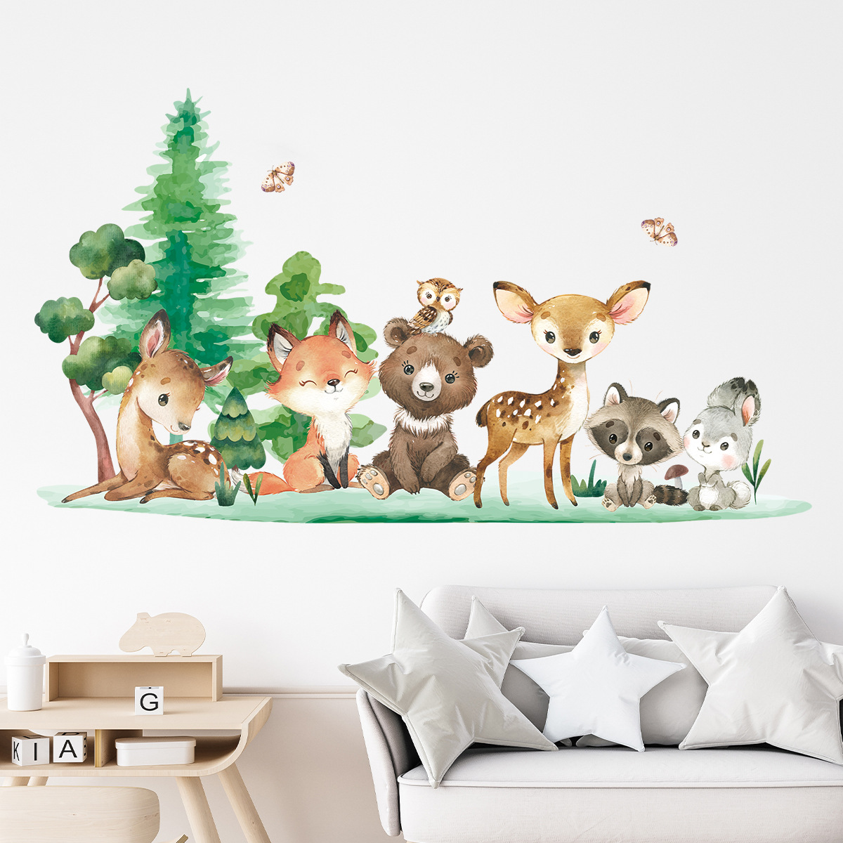 Forest Animals Theme Bear Deer – Baby Nursery Animal Theme recenzja i cena