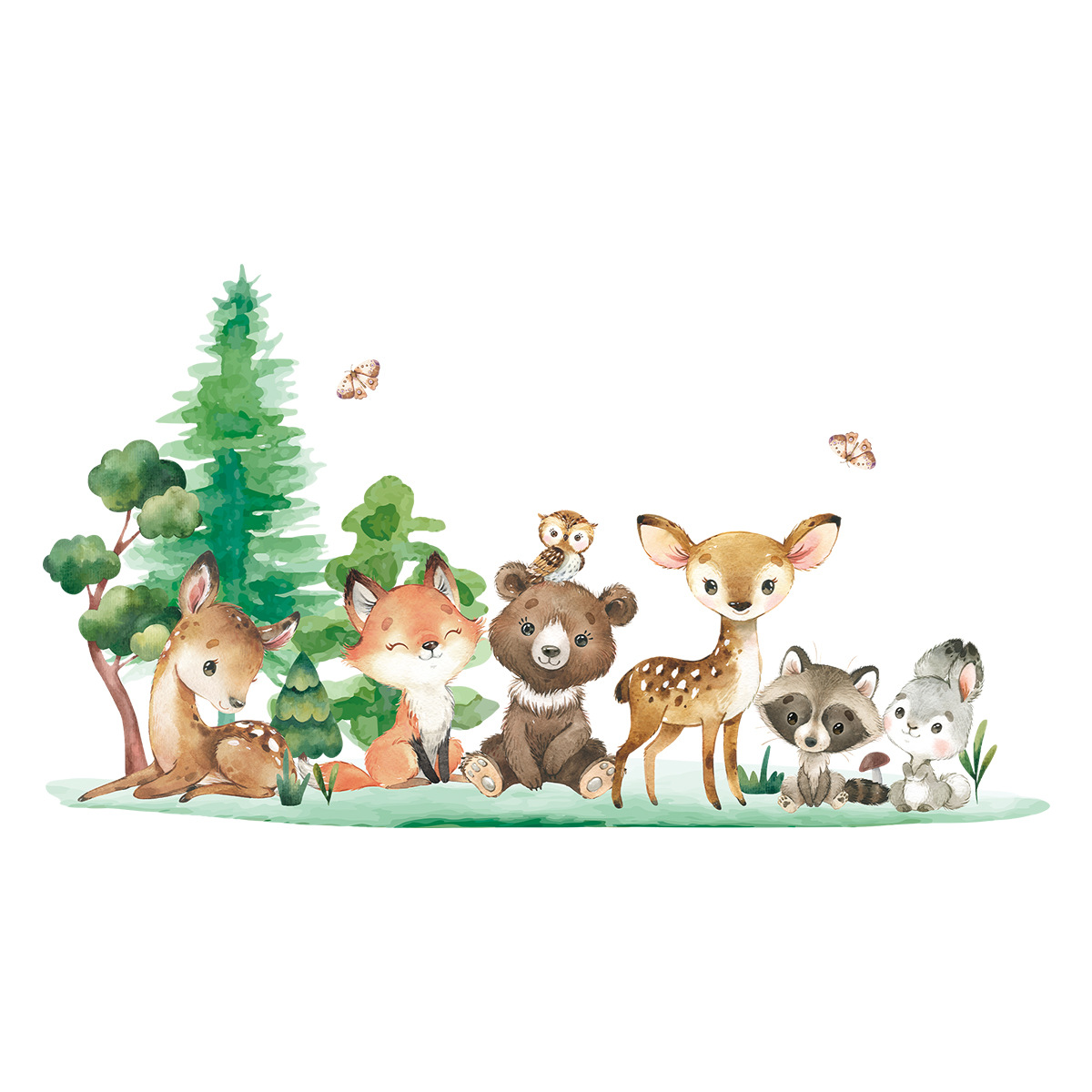 Forest Animals Theme Bear Deer – Baby Nursery Animal Theme recenzja i cena