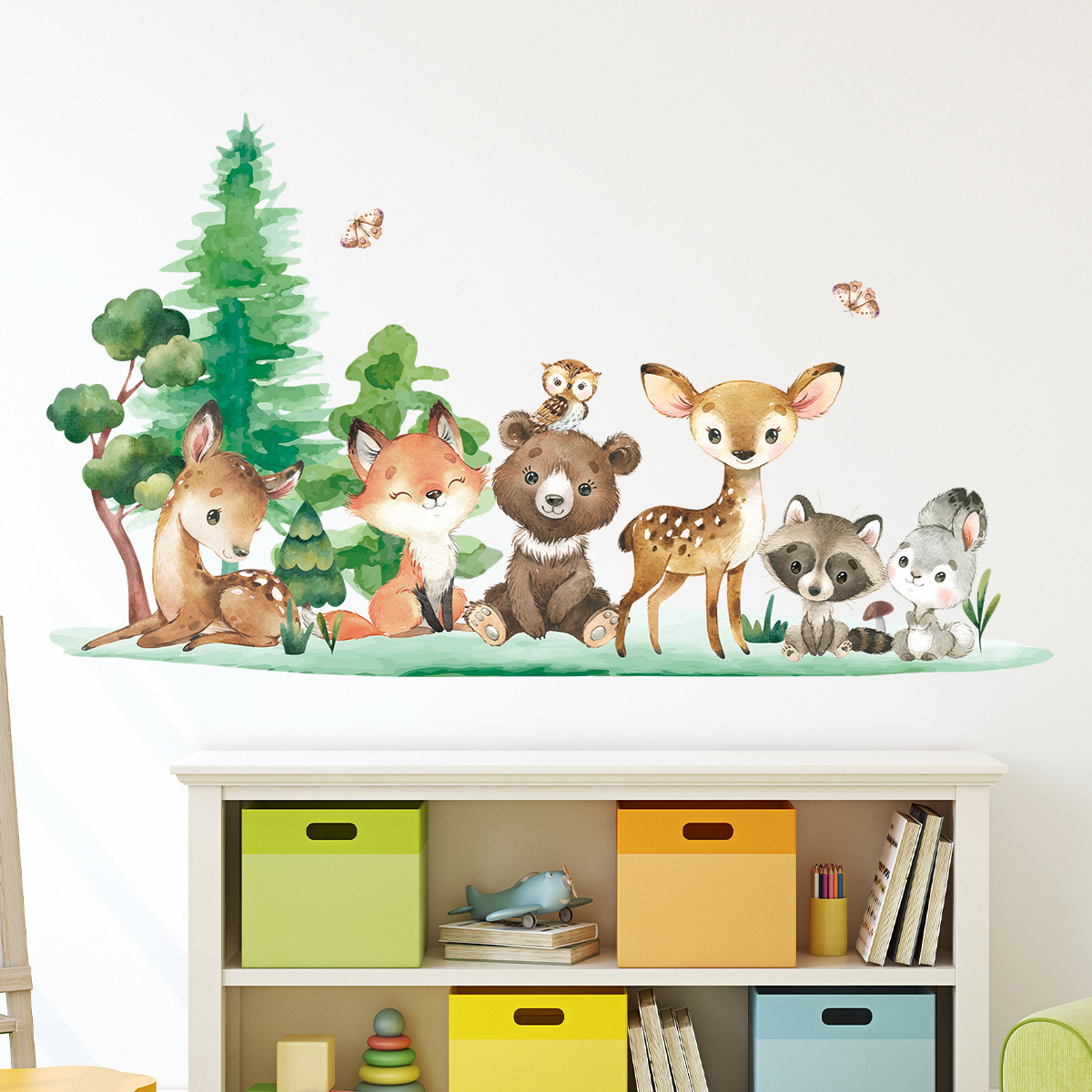 Forest Animals Theme Bear Deer – Baby Nursery Animal Theme recenzja i cena