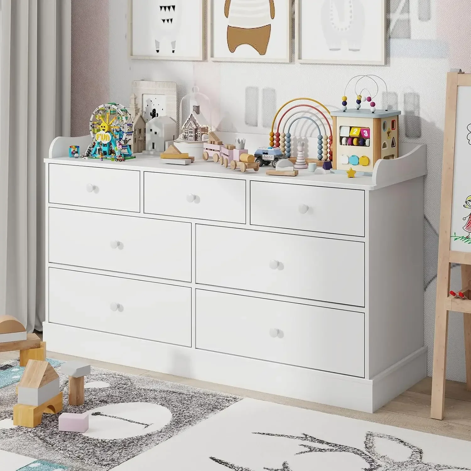 Kids Dresser Cabinet with 7 Dr – Baby Nursery Dresser Changing Table recenzja i cena