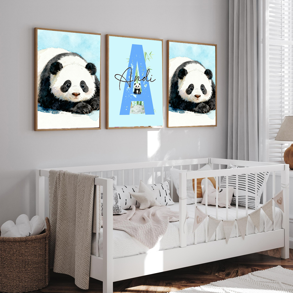 3pcs Personalized Panda Nurser – Baby Nursery Decor Girl recenzja i cena