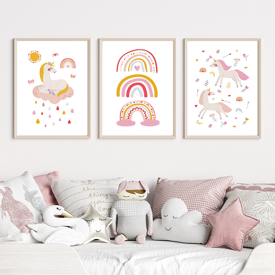 Kawaii Cartoon Unicorn Rainbow – Baby Unicorn Nursery recenzja i cena