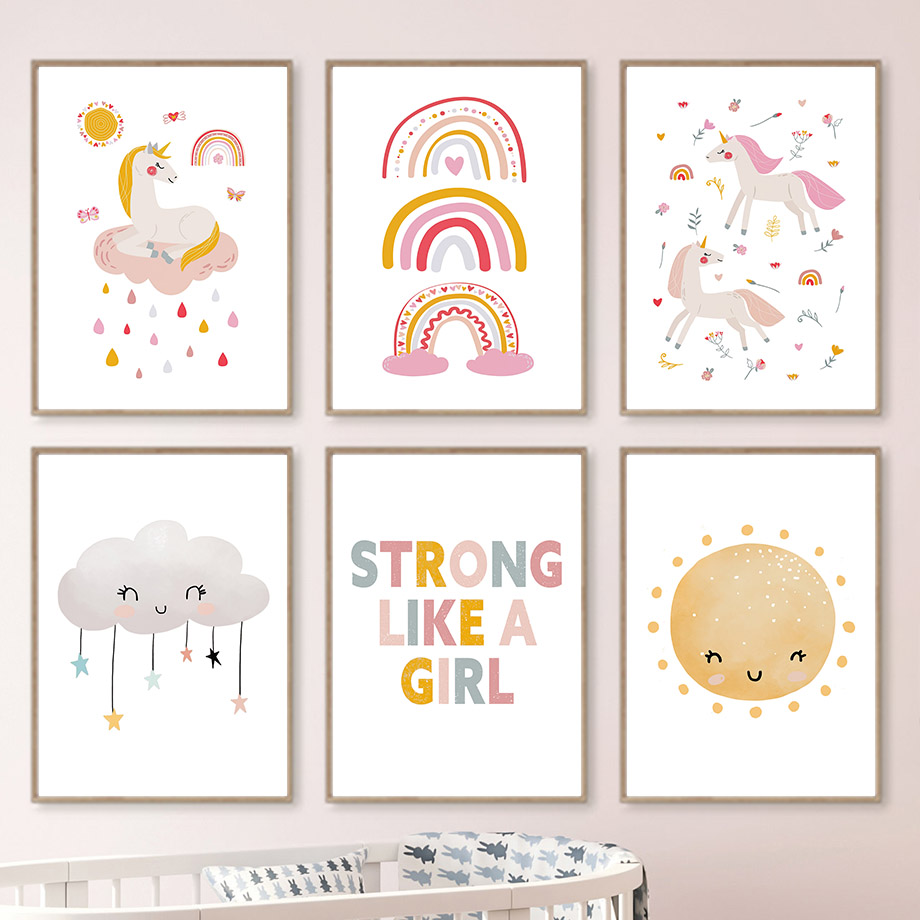 Kawaii Cartoon Unicorn Rainbow – Baby Unicorn Nursery recenzja i cena