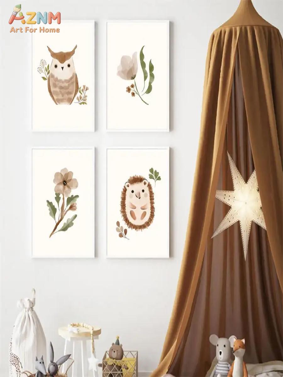 Woodland Nursery Wall Art  Squ – Baby Nursery Animal Theme recenzja i cena