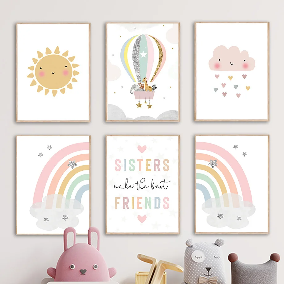 Giraffe Elephant Hot Balloon S – Baby Name Wall Art recenzja i cena