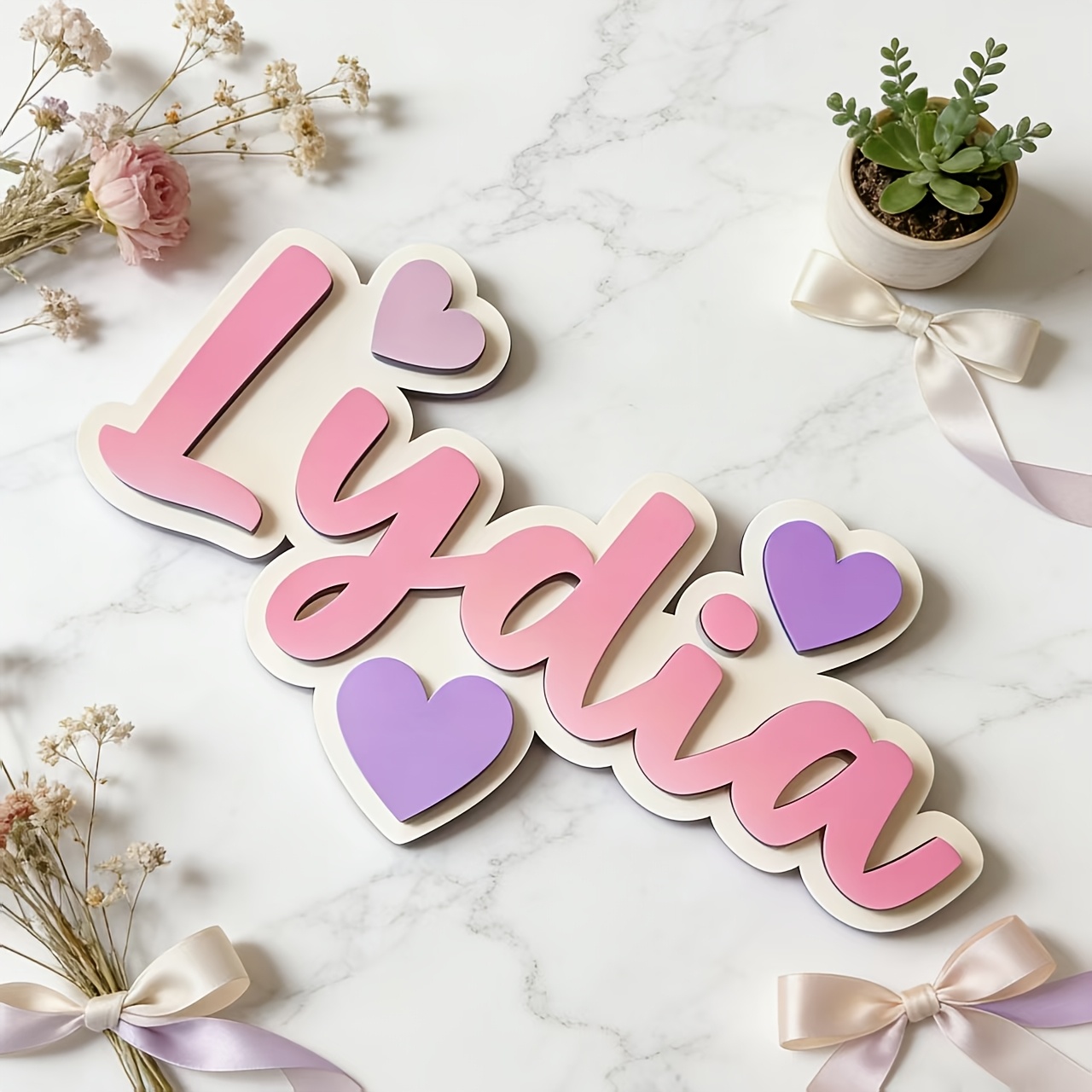 Personalized Gradient Heart Na – Baby Nursery Gifts recenzja i cena